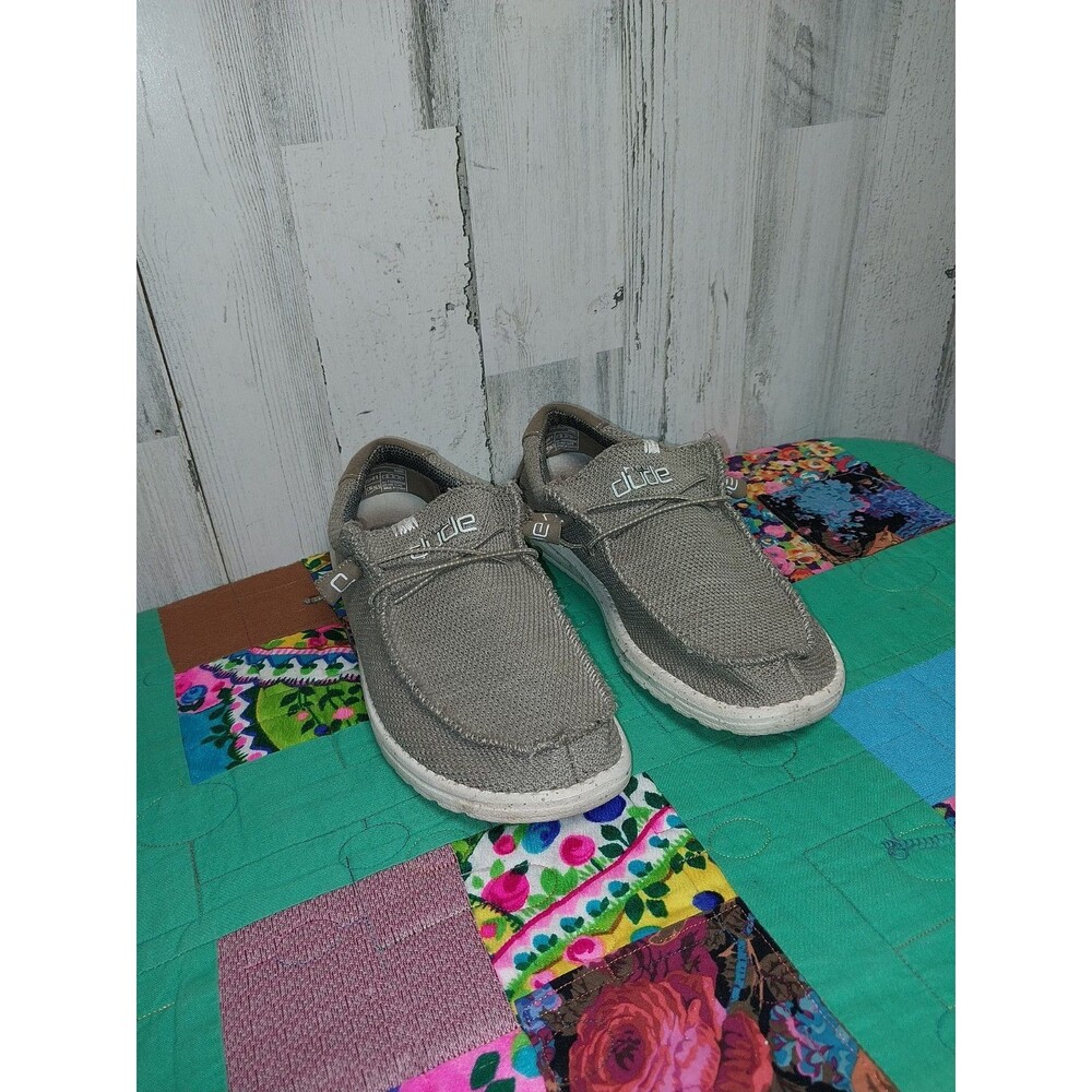 Hey Dude Wally Sox Shoes Men Sz 8 Sand Casual Lightweight 110350504 Slip On
